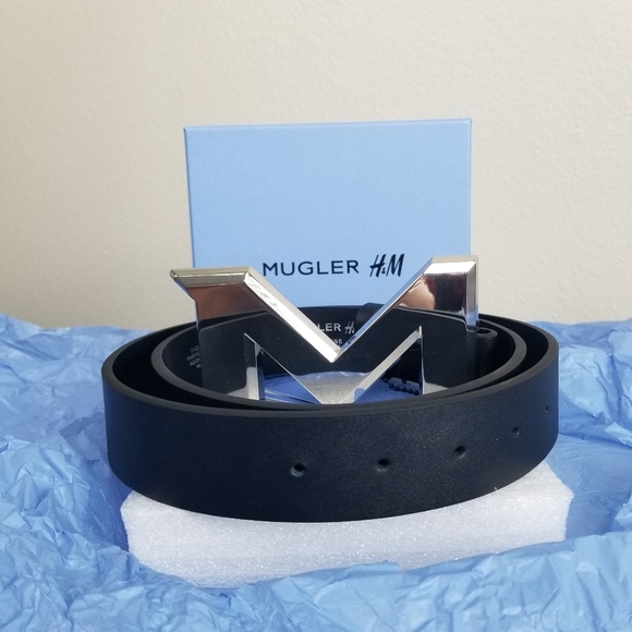 Mugler x H&M Rare Giant M Buckle Leather Belt Size 39-40 NWT - Picture 5 of 13